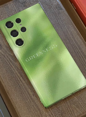 绿色字母适用三星s21ultra手机壳菲林全包边s22ultra硬壳s23+/s21+/s22/s23u/note20ultra/A54/A53个性保护套