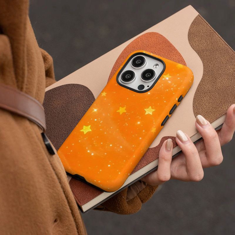 橙色星星适用苹果17Promax手机壳磨砂二合一全包苹果16E/15plus/14Pro/苹果X创意简约13/12/8plus保护套,3C数码配件,手机保护套/壳,淘宝优惠券,粉丝福利购,淘宝优惠卷