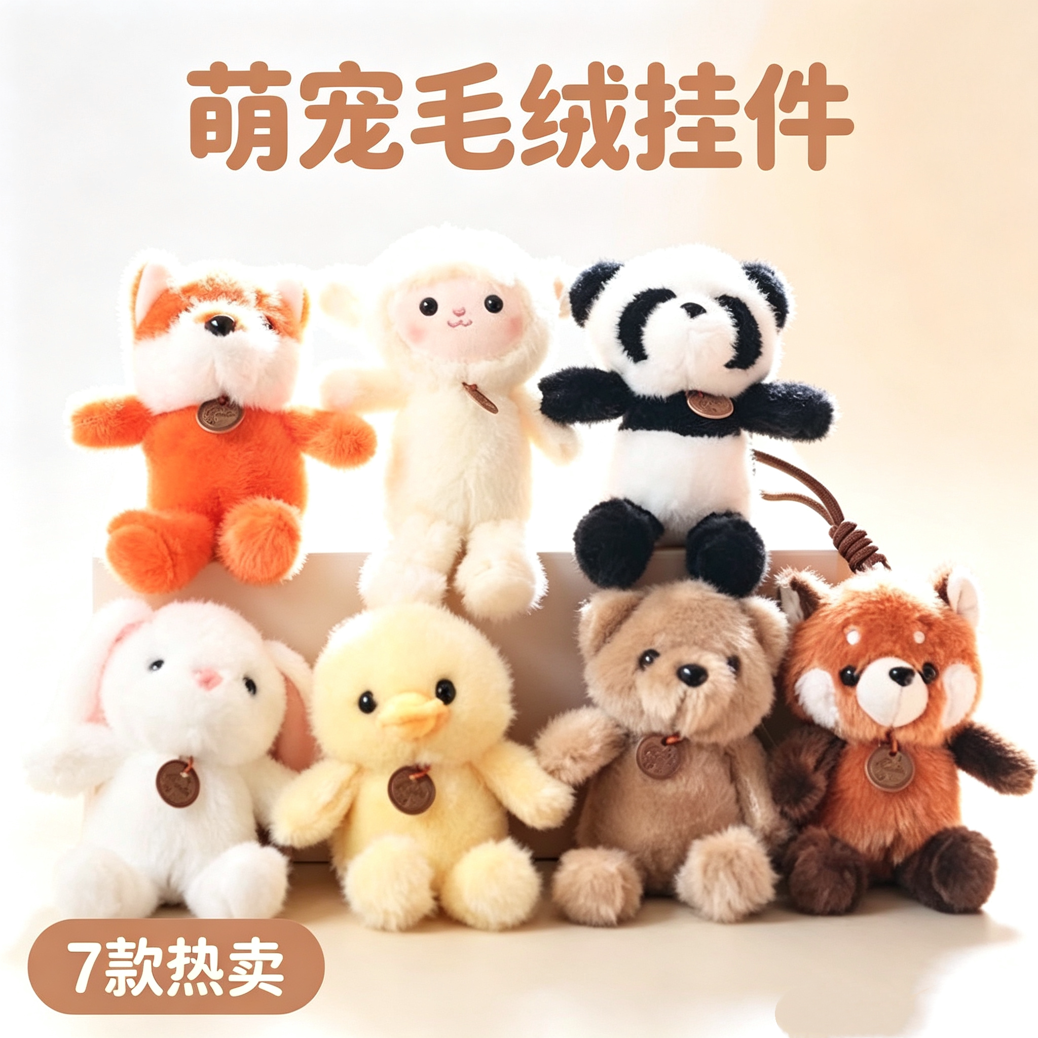 可爱萌掌中宝长腿小浣熊挂件毛绒玩具公仔包包挂饰钥匙扣娃娃玩偶