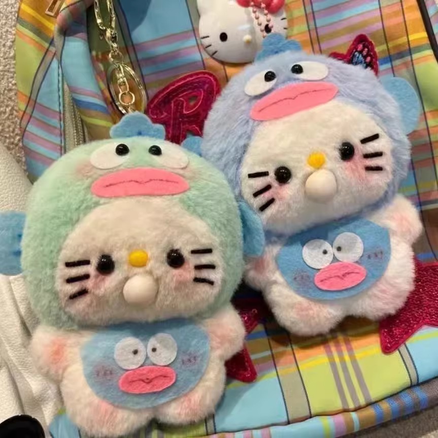 成品会吐泡泡玩偶成品hellokitty挂件小丑鱼汗顿毛绒玩偶挂链