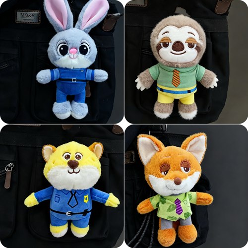 卡通疯狂动物朱迪玩偶尼克毛绒公仔玩偶可爱包包挂件女情侣钥匙扣