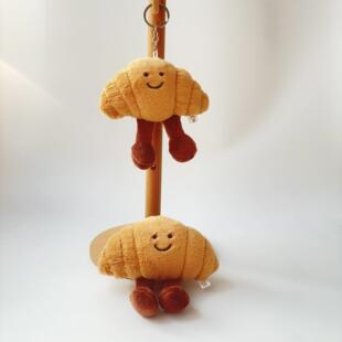网红趣味创意可爱牛角包玩具公仔玩偶牛角面包仿真毛绒挂件钥匙扣