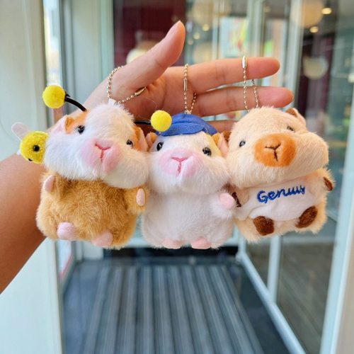 网红可爱萌荷兰猪小挂件毛绒玩具公仔仓鼠包包挂饰钥匙扣娃娃玩偶