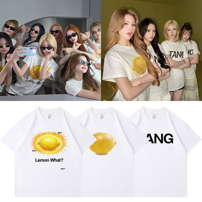 Hearts2Hearts快闪LemonTang周边衣服同款短袖T恤纯棉宽松印花夏