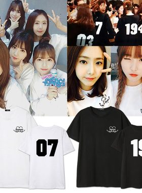 GFriend周边金素媛艺琳佑珠信飞严智银河同款衣服宽松纯棉短袖T恤