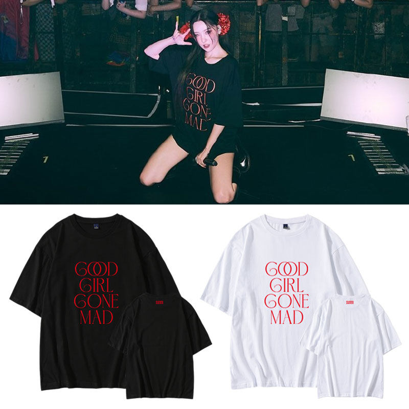 李宣美演唱会GOOD GIRL GONE MAD同款短袖T恤宽松落肩中袖打歌服