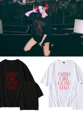 李宣美演唱会GOOD GIRL GONE MAD同款短袖T恤宽松落肩中袖打歌服