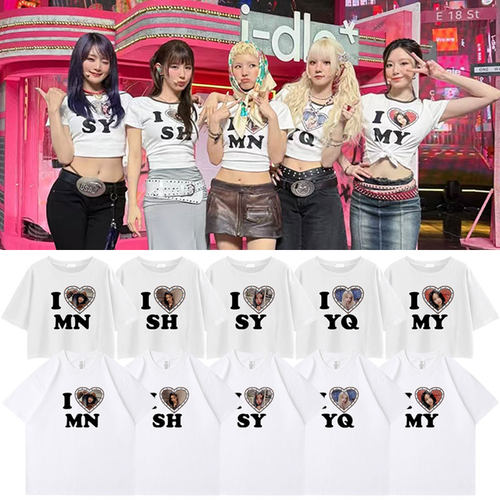 GIDLE We are idle周边演唱会打歌衣服同款短袖T恤宽松印花上衣夏