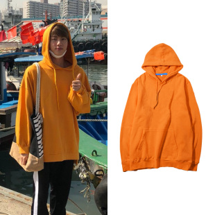 防弹金硕珍衣服同款 男女外套 卫衣连帽衫 纯色加绒薄秋冬季