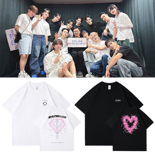 SEVENTEEN2023FM演唱会LOVE周边同款短袖T体恤宽松印花纯棉上衣服