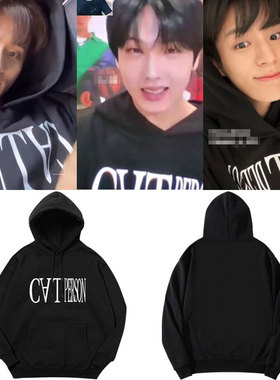 Nct Dream李马克李帝努朴志晟同款卫衣服宽松字母印花加绒薄连帽