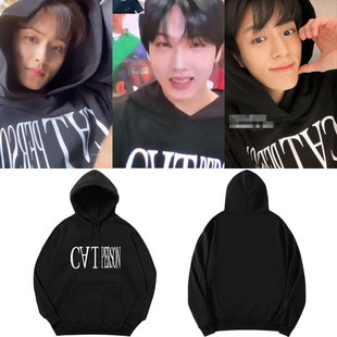 Nct Dream李马克李帝努朴志晟同款卫衣服宽松字母印花加绒薄连帽