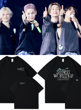 SHINee WORLD VIII演唱会TheInvert周边同款短袖T恤纯棉印花衣服