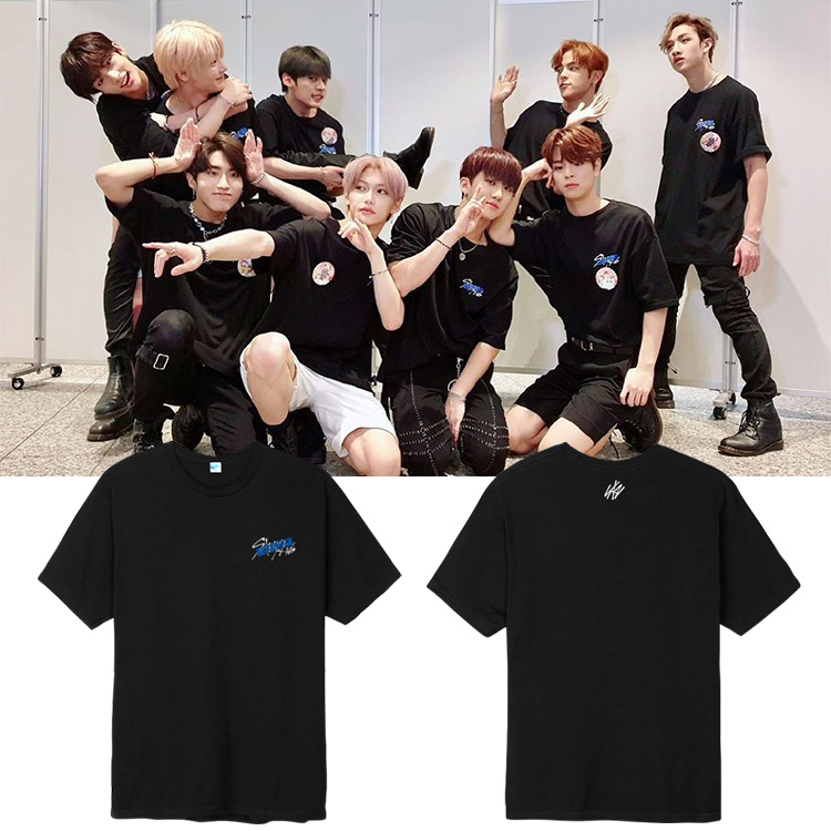 StrayKids组合演唱会周边打歌服同款短袖T恤宽松纯棉印花男女上衣