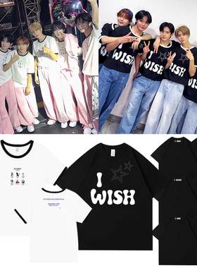 NCT WISH 2025亚巡演唱会Log in首尔场同款衣服纯棉印花短袖T体恤