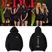 GIDLE世巡演唱会JUST 连帽衫 ME周边同款 衣服宽松印花套头加绒薄款