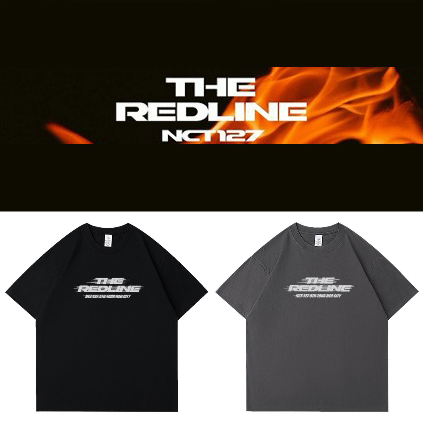 NCT127五巡演唱会TheRedline周边应援自制同款衣服印花短袖T体恤