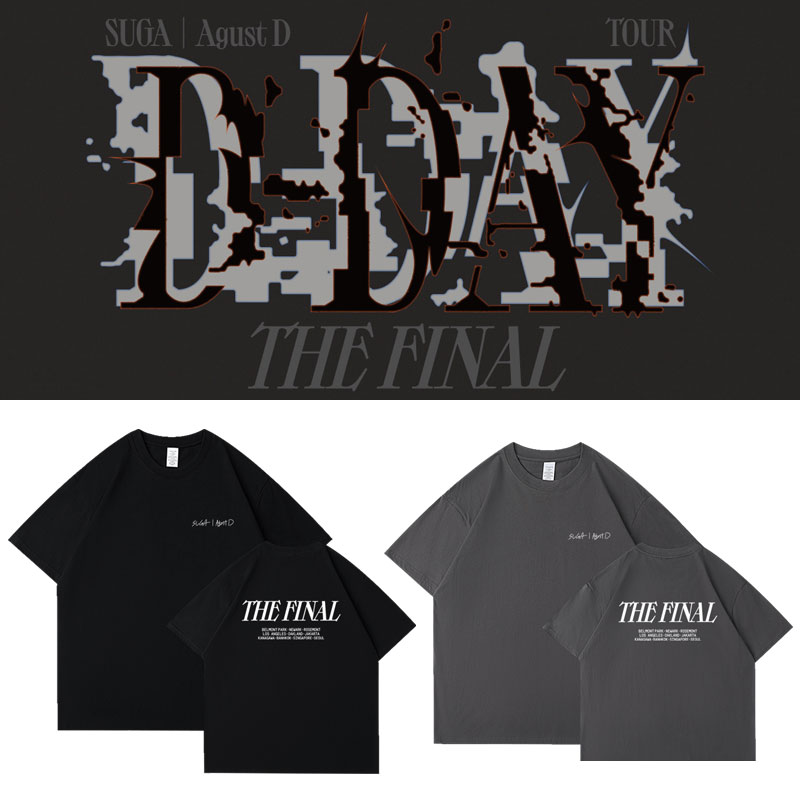 闵玧其SugaAgustD D-DayTheFinal演唱会周边同款短袖T体恤上衣服