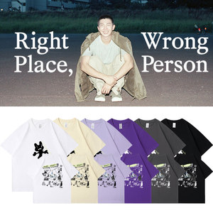 金南俊RM迷你专RightPlaceWrongPerson周边应援同款短袖T恤衣服夏