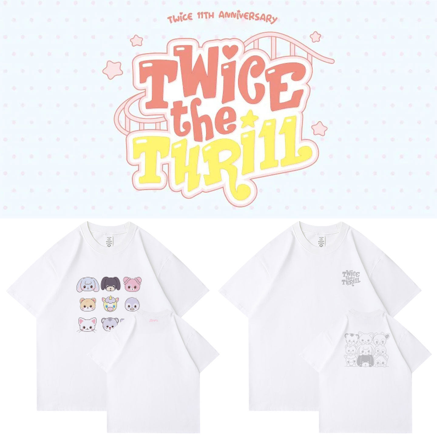 2026TWICE11周年FM演唱会TheThrill快闪周边自制印花同款短袖T恤