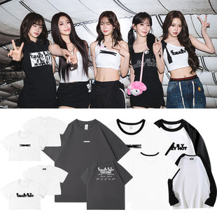 LESSERAFIM东京安可演唱会EasyCrazyHot周边同款短袖T恤印花衣服
