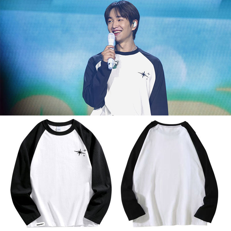 SHINee温流2025演唱会OnewHola周边衣服同款长袖T恤插肩拼色纯棉