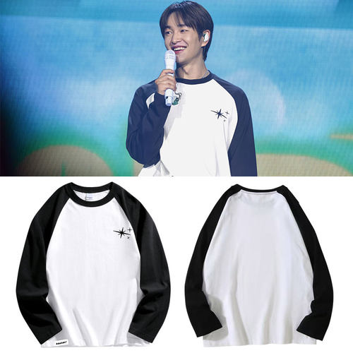 SHINee温流2025演唱会OnewHola周边衣服同款长袖T恤插肩拼色纯棉