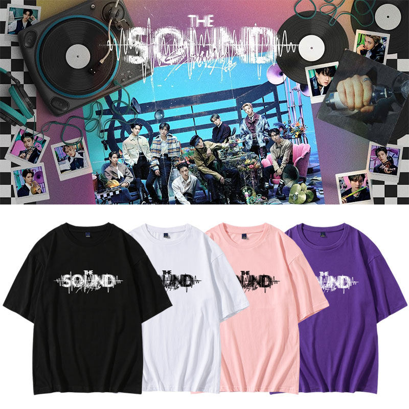 straykids专THE SOUND周边同款短袖T体恤宽松圆领落肩打歌衣服