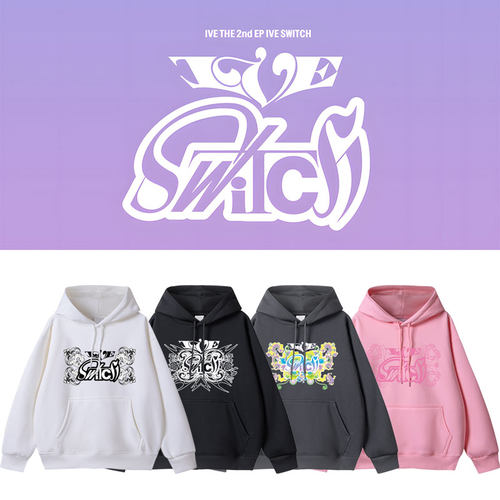 IVE二辑IveSwitch周边同款卫衣打歌服薄款加绒春秋冬季套头连帽衫