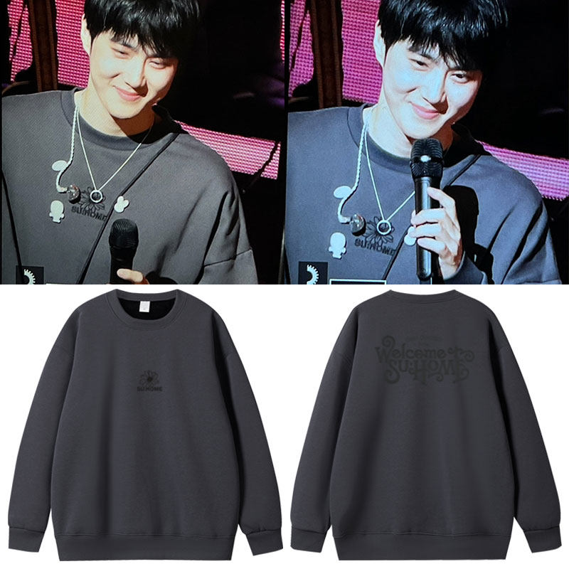 金俊勉SUHO演唱会2024SUHOME日本场周边同款卫衣服圆领印花上衣服