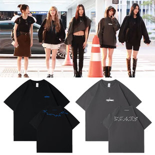 LESSERAFIM2024CRAZY演唱会快闪周边同款短袖T恤上衣服纯棉打底衫