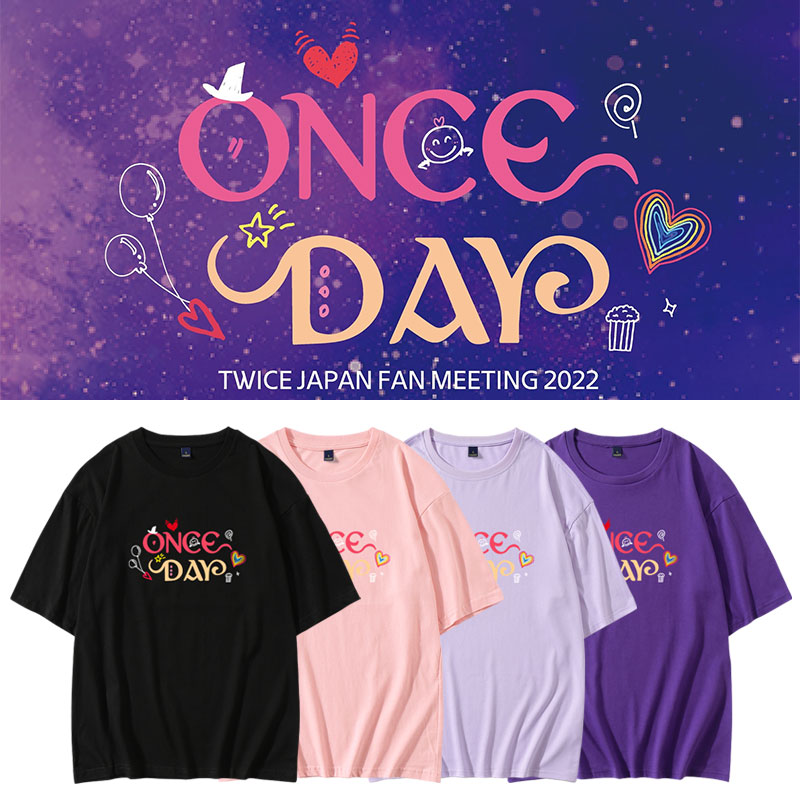 TWICE演唱会FM 2022ONCE DAY同款短袖T恤宽松落肩中袖打歌衣服