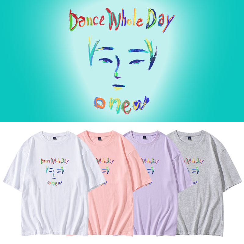 SHINee温流ONEW单曲Dance Whole Day周边同款短袖T恤宽松打歌衣服