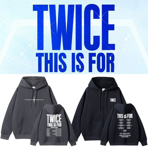 TWICE2025六巡演唱会ThisIsFor周边同款卫衣服拉链套头连帽衫外套