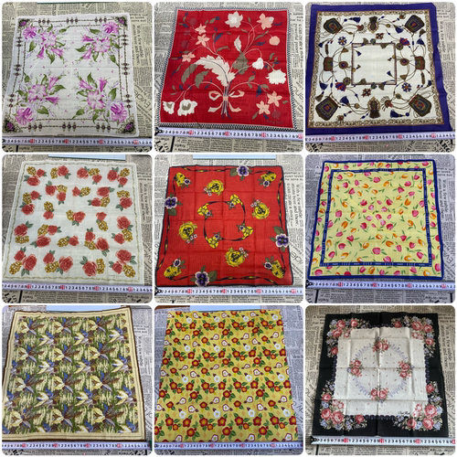 vintage中古手帕纯棉方巾领巾