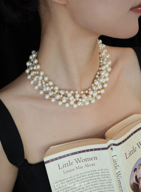 「嘉伯丽尔」vintage法式复古高级感重工多层施家珍珠项链/锁骨链