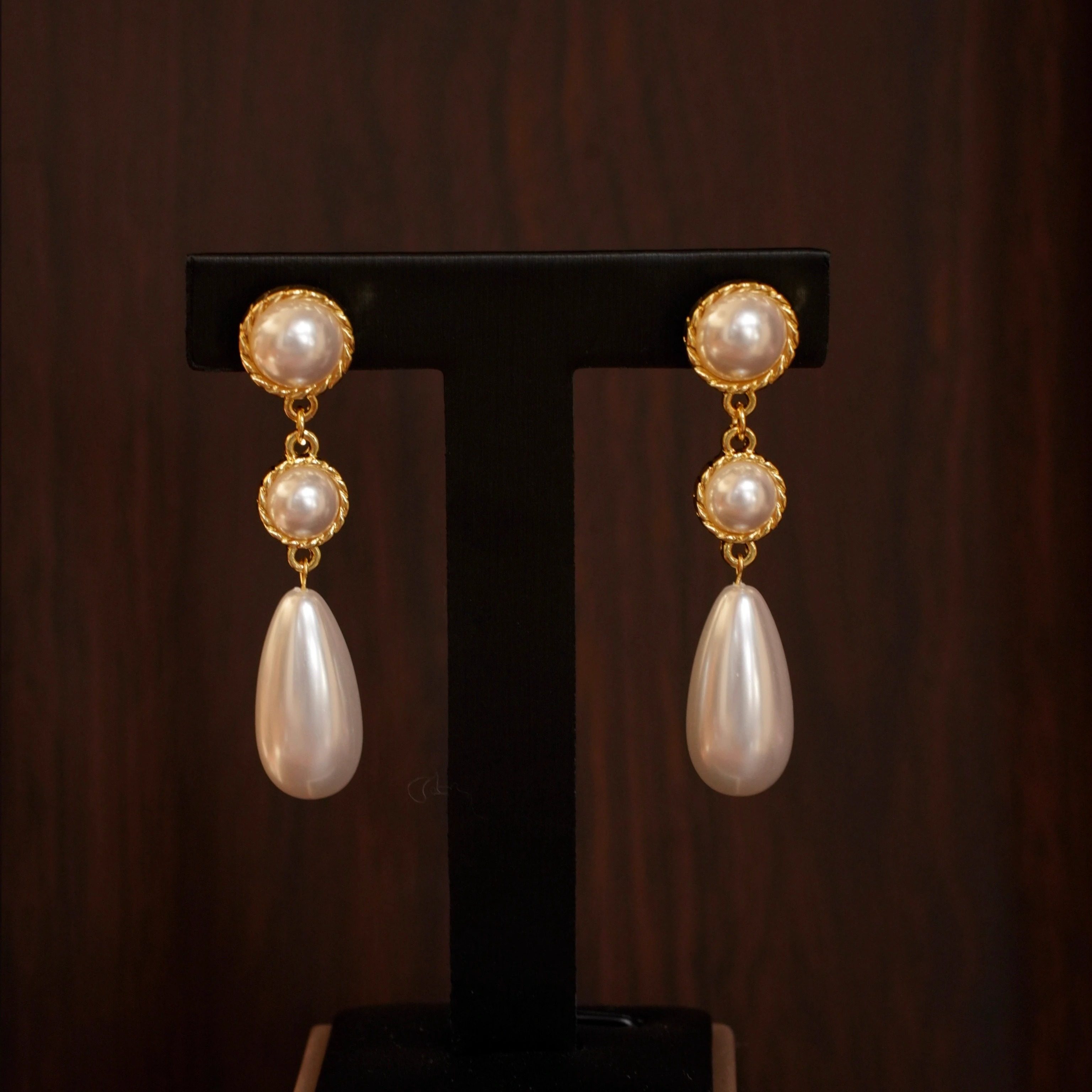 「赫本风情」法式复古vintage港风文艺高级长款水滴珍珠耳环/耳夹,饰品/流行首饰/时尚饰品新,耳环,淘宝优惠券,粉丝福利购,淘宝优惠卷