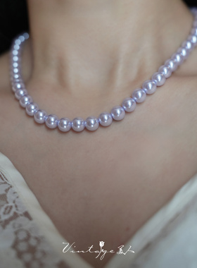 「淡紫色舞会」法式复古小众百搭高级感珍珠纯银手链/项链/锁骨链