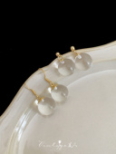 「闻香识女人」法式 耳夹 复古高级感优雅小众透明白水晶耳坠耳环