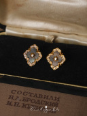 「罗马斗兽场」法式 复古中世纪高级感小众设计精致黑蝶贝耳钉耳夹