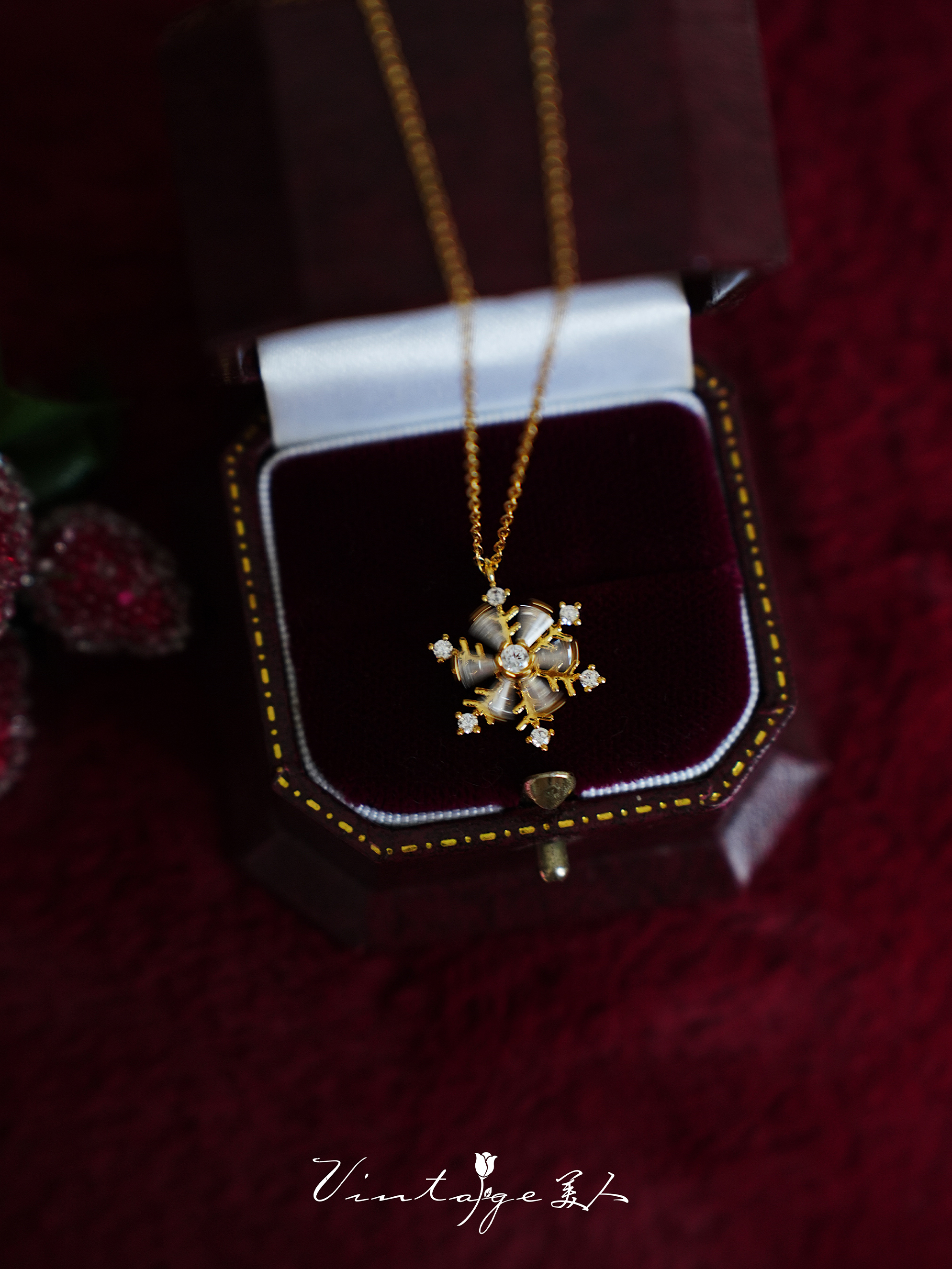 项链高级感包金雪花女