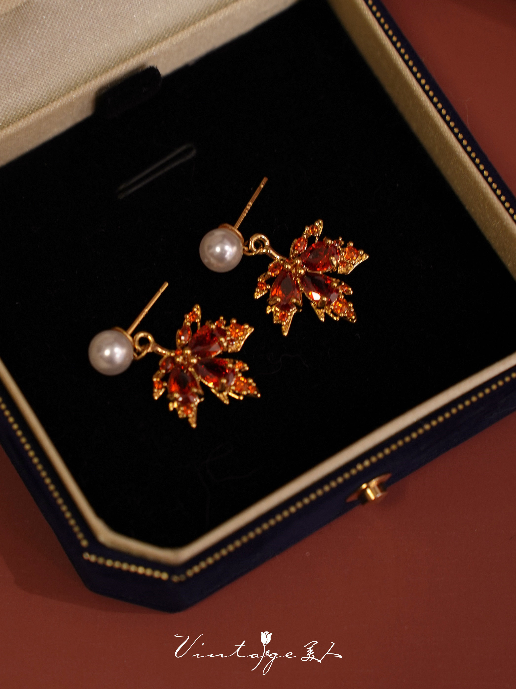 「枫叶」系列 法式轻奢精致小众高级感枫叶珍珠耳环,饰品/流行首饰/时尚饰品新,耳环,淘宝优惠券,粉丝福利购,淘宝优惠卷