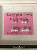 「经典 复古高级感施华洛珍珠耳钉耳夹 法式 」澳白珍珠 fever同款