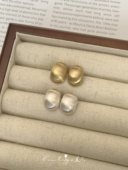 极简百搭高级感拉丝磨砂哑光金属耳钉 「France chic」法式 耳夹女