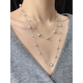 「灰珍珠美人」法式 优雅轻奢高级感百搭施家灰珍珠双层项链毛衣链