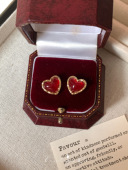 「一颗浆果」法式 耳夹 优雅复古高级感百搭显白小巧酒红爱心耳钉