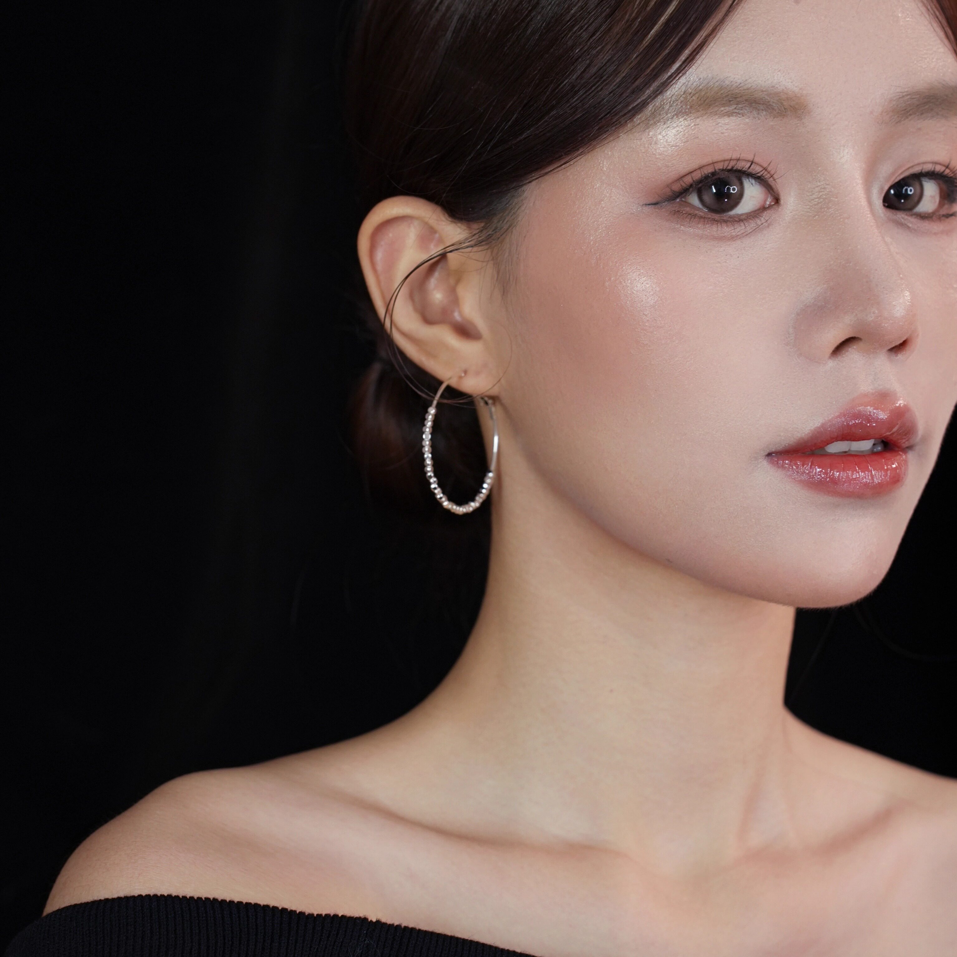 「碎银几两」法式高级感经典极简百搭日常金银圆环素圈耳环/耳夹