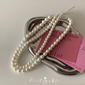 「经典 复古高级感施家正圆强光珍珠项链锁骨链 」ins博主fever同款