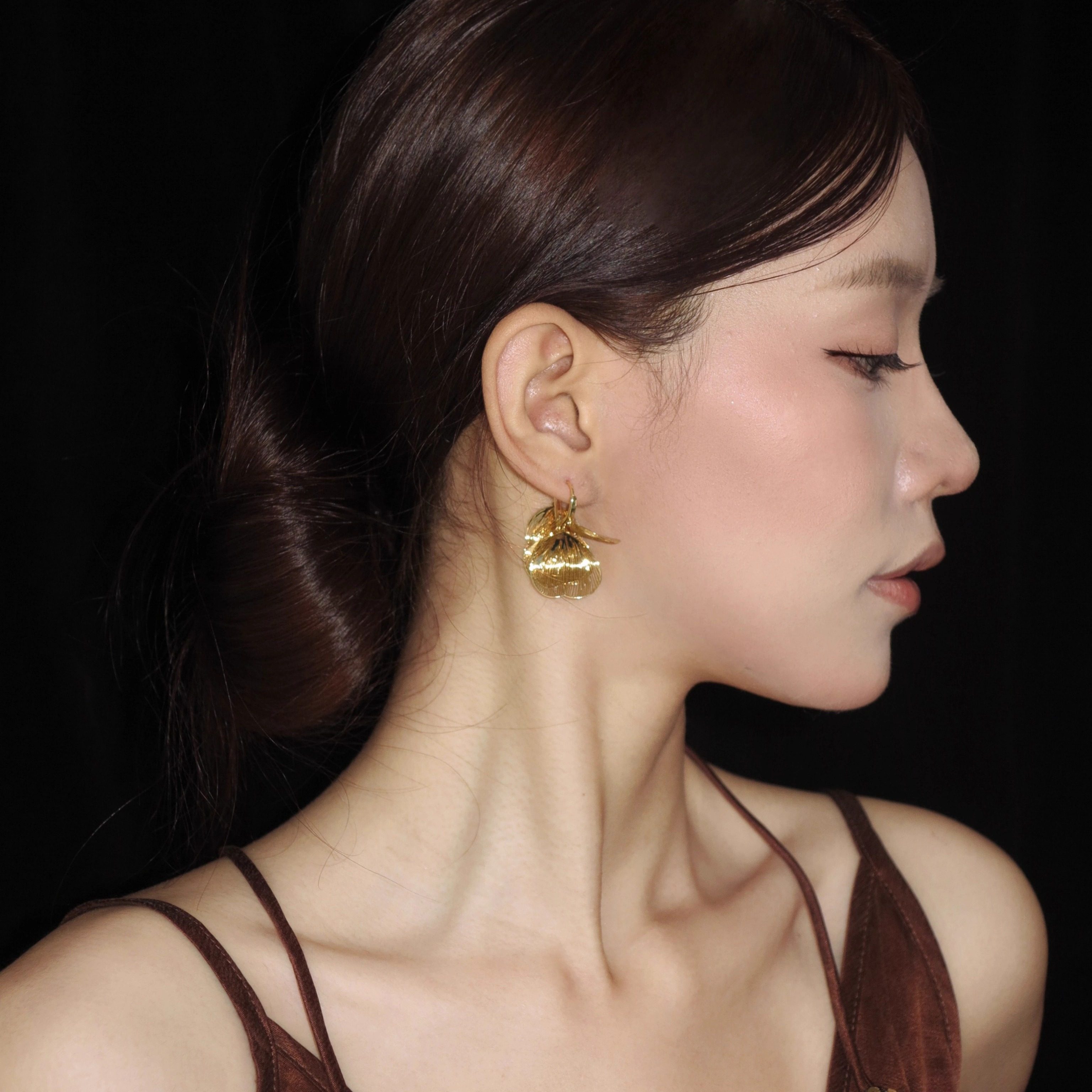 「银杏浮光」法式高级感复古百搭小众银杏叶流苏耳扣耳环/耳夹女