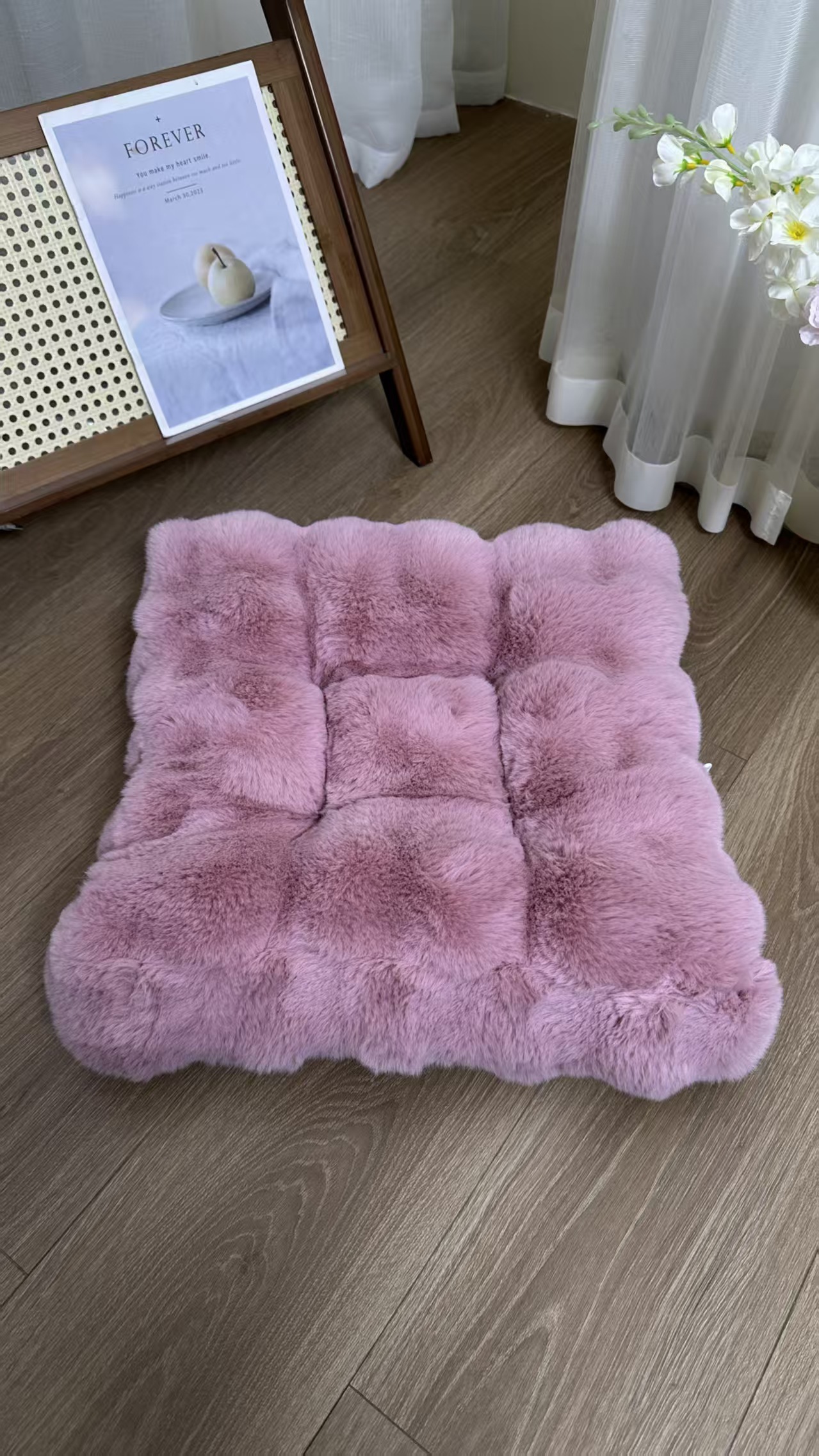 冬季毛绒坐垫加厚冬天椅垫秋冬餐椅椅子凳子垫办公室地上屁垫垫子